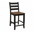 Pemberly Row Modern Wood Three Piece Dining Counter Set in Black