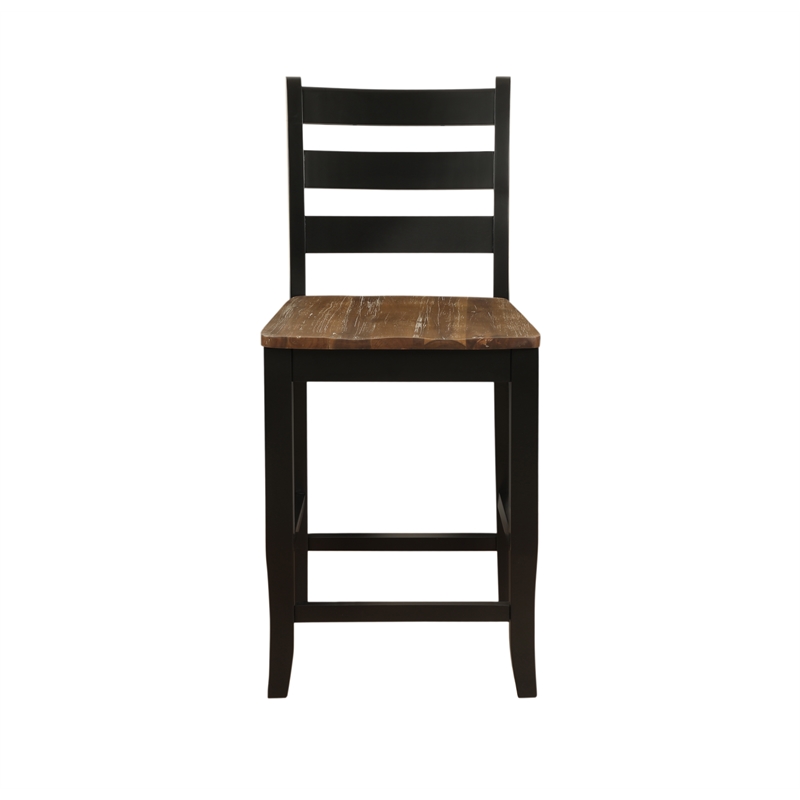 Pemberly Row Modern Wood Three Piece Dining Counter Set in Black