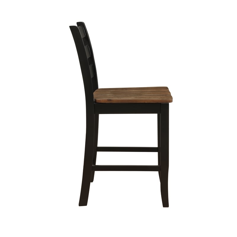 Pemberly Row Modern Wood Three Piece Dining Counter Set in Black
