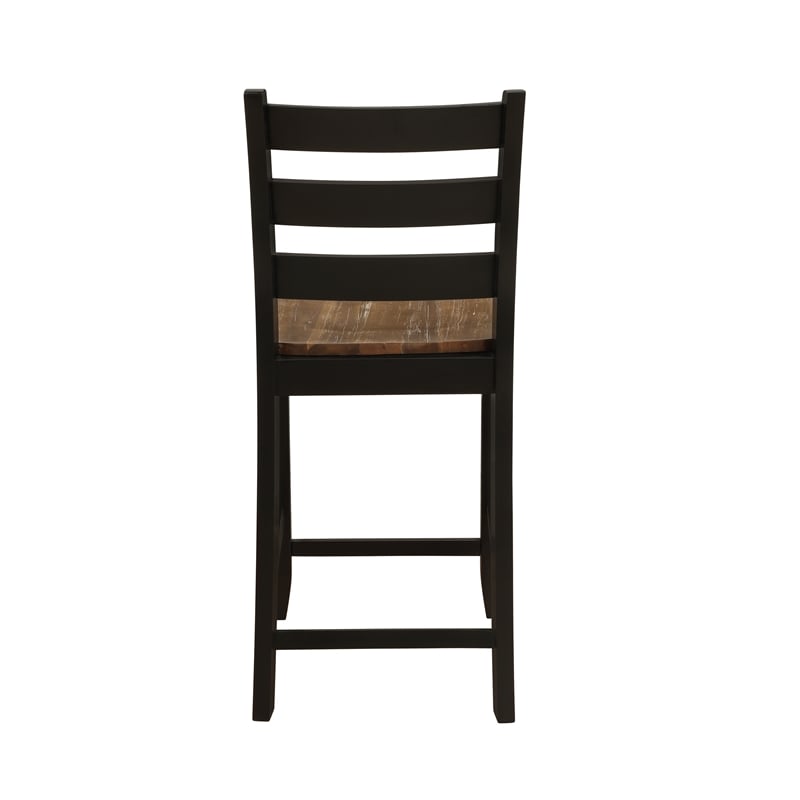 Pemberly Row Modern Wood Three Piece Dining Counter Set in Black