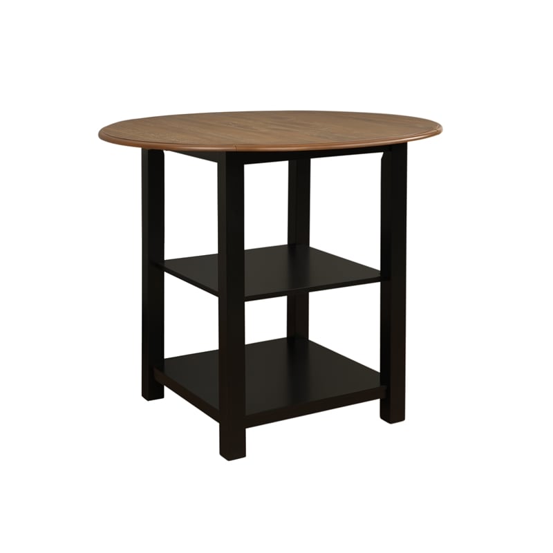 Pemberly Row Modern Wood Three Piece Dining Counter Set in Black
