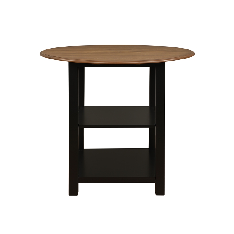 Pemberly Row Modern Wood Three Piece Dining Counter Set in Black