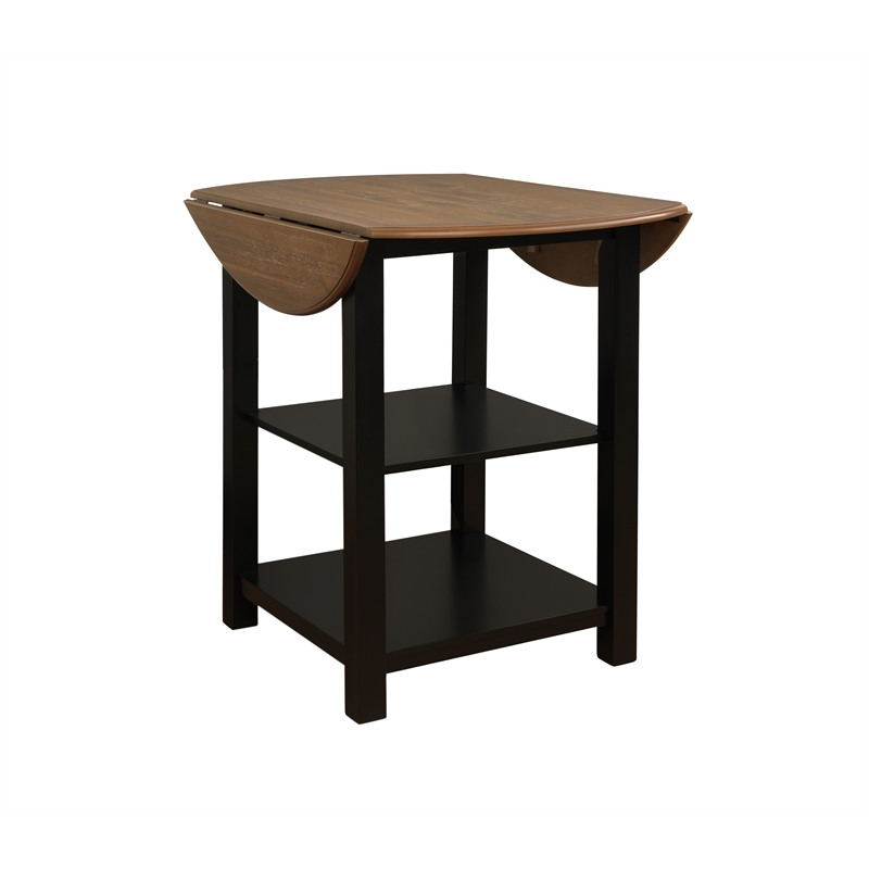 Pemberly Row Modern Wood Three Piece Dining Counter Set in Black