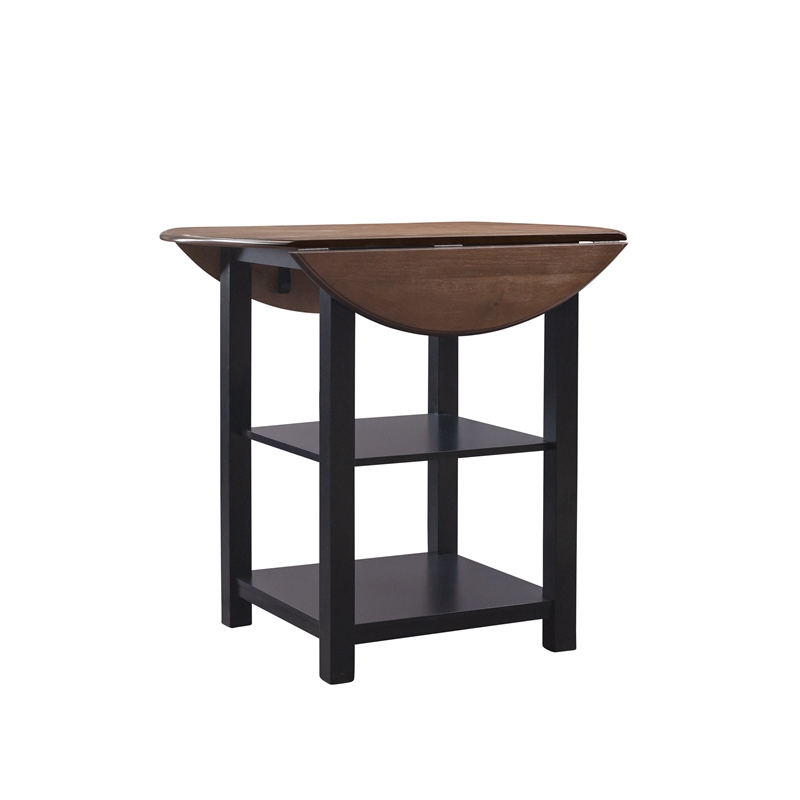 Pemberly Row Modern Wood Three Piece Dining Counter Set in Black