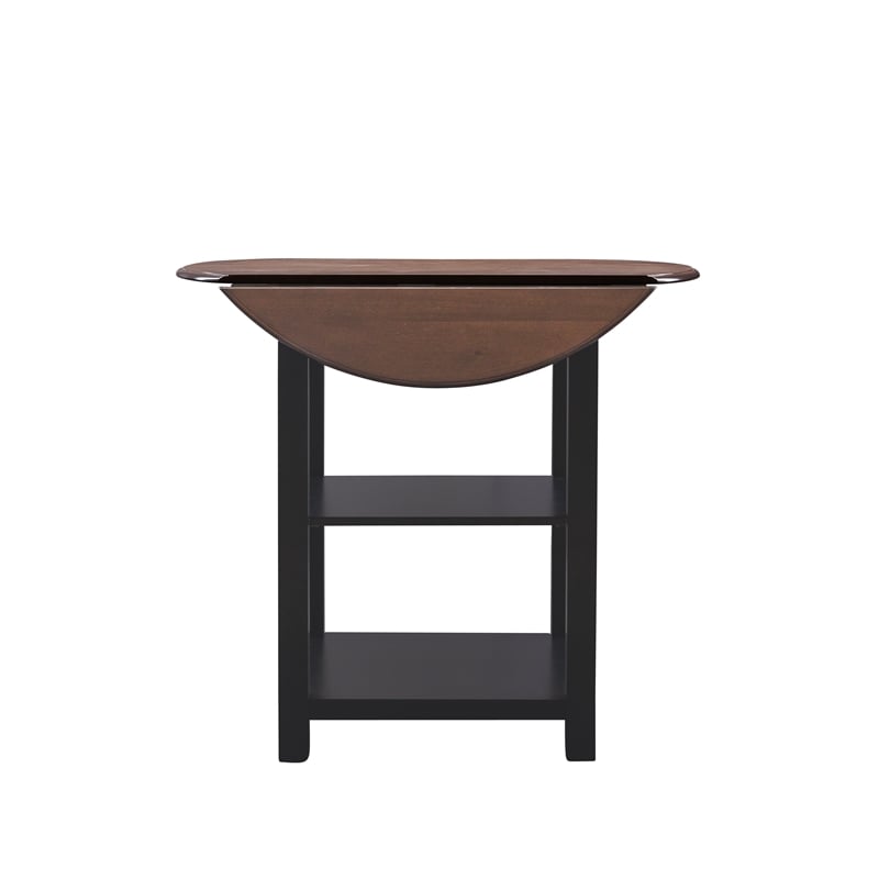 Pemberly Row Modern Wood Three Piece Dining Counter Set in Black