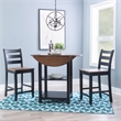 Pemberly Row Modern Wood Three Piece Dining Counter Set in Black