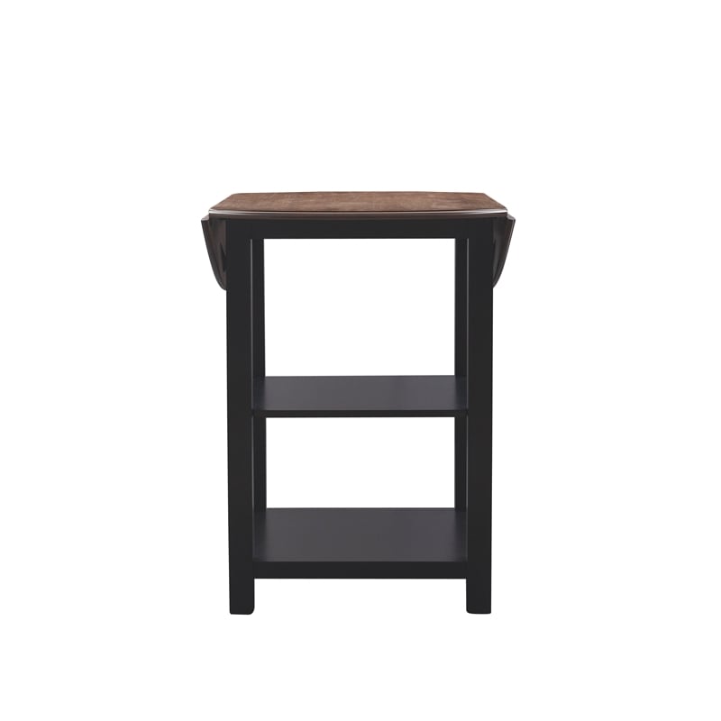 Pemberly Row Modern Wood Three Piece Dining Counter Set in Black