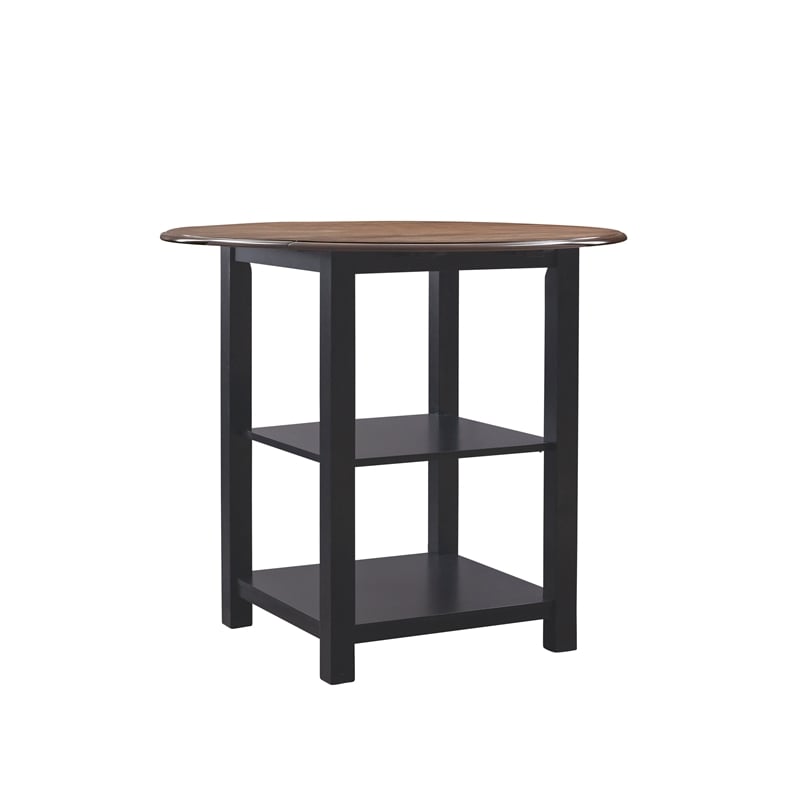 Pemberly Row Modern Wood Three Piece Dining Counter Set in Black