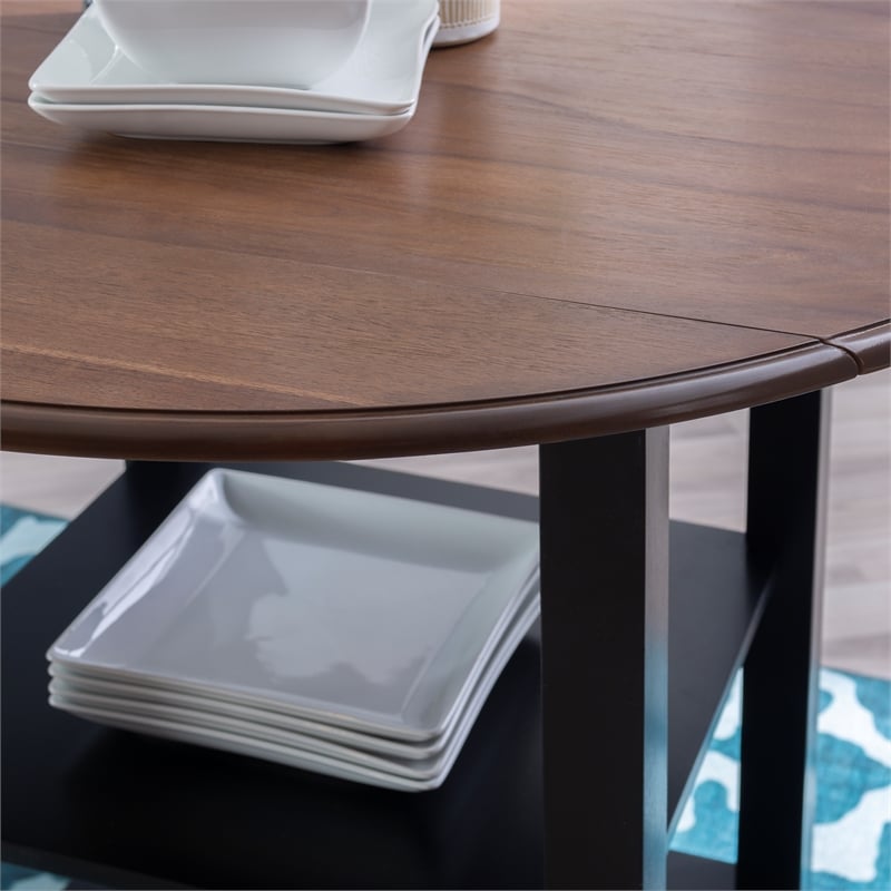 Pemberly Row Modern Wood Three Piece Dining Counter Set in Black