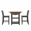 Pemberly Row Modern Wood Three Piece Dining Counter Set in Black
