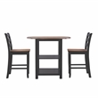 Pemberly Row Modern Wood Three Piece Dining Counter Set in Black