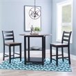 Pemberly Row Modern Wood Three Piece Dining Counter Set in Black