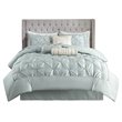 Pemberly Row 7-Piece Polyester Polyoni Comforter Set w/ Pleats in Green