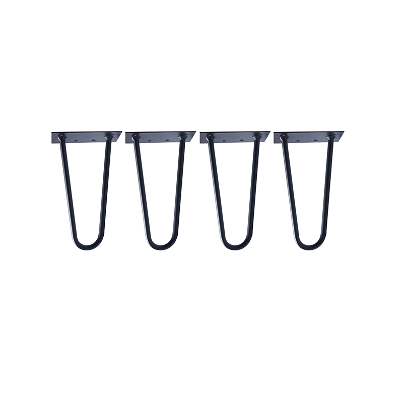 Pemberly Row 11.8 inches Black stainless steel Hairpin Legs (Set Of 4)