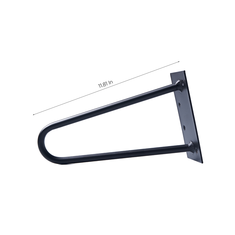 Pemberly Row 11.8 inches Black stainless steel Hairpin Legs (Set Of 4)