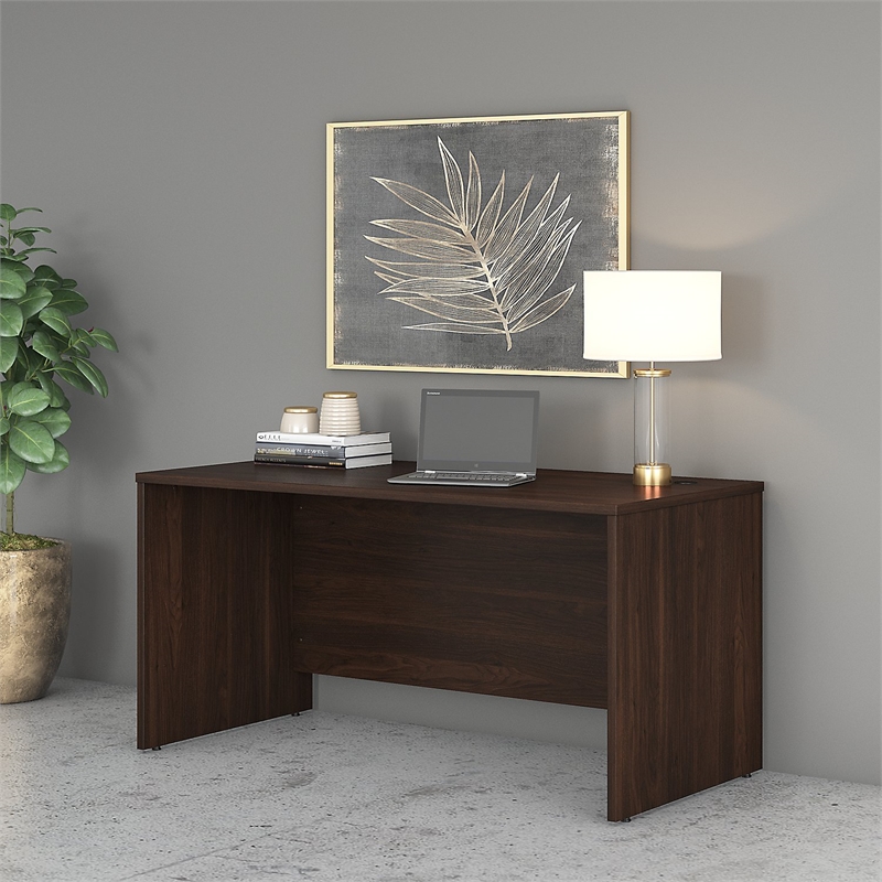 Pemberly Row 60W x 30D Office Desk in Black Walnut - Engineered Wood