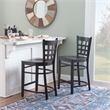 Pemberly Row Wood Commercial Grade Set of 2 Counter Stools Back in Black