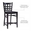 Pemberly Row Wood Commercial Grade Set of 2 Counter Stools Back in Black