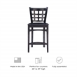 Pemberly Row Wood Commercial Grade Set of 2 Counter Stools Back in Black