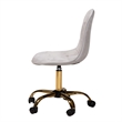 Pemberly Row Gray Velvet Fabric and Gold Metal Swivel Office chair