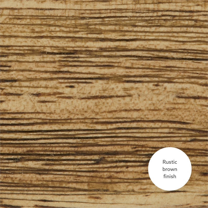 Pemberly Row Modern Bench with Natural Rattan Seat in Rustic Brown