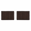 Pemberly Row Wood Set of 2 Bar Stools Brown Faux Leather Seats in Brown Finish