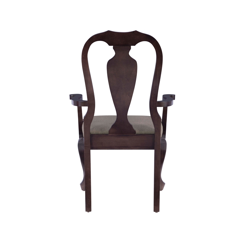 Pemberly Row Adrian Beechwood Fully Assembled Upholstered Seat Arm Chair - Brown