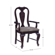 Pemberly Row Adrian Beechwood Fully Assembled Upholstered Seat Arm Chair - Brown
