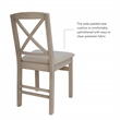 Pemberly Row Wood X Back Set of Two Dining Chairs in Washed Gray