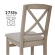 Pemberly Row Wood X Back Set of Two Dining Chairs in Washed Gray