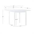 Pemberly Row Contemporary Wood Square Drop Leaf Table in White