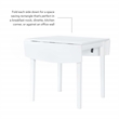 Pemberly Row Contemporary Wood Square Drop Leaf Table in White