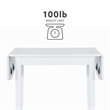 Pemberly Row Contemporary Wood Square Drop Leaf Table in White