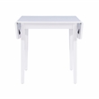 Pemberly Row Contemporary Wood Square Drop Leaf Table in White