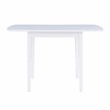 Pemberly Row Contemporary Wood Square Drop Leaf Table in White