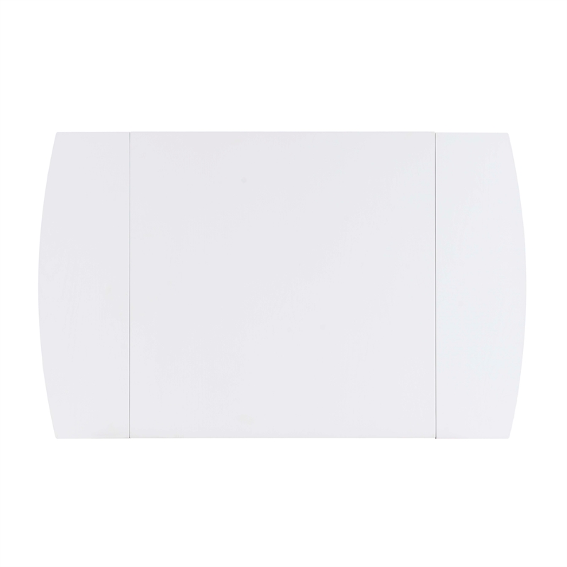 Pemberly Row Contemporary Wood Square Drop Leaf Table in White
