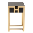 Pemberly Row Modern Black Finished Wood and Gold Metal End Table