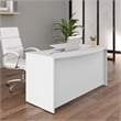 Pemberly Row 60W x 43D Left Hand L-Bow Desk Shell in White - Engineered Wood