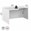 Pemberly Row 60W x 43D Left Hand L-Bow Desk Shell in White - Engineered Wood