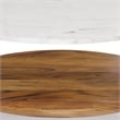 Pemberly Row 30 inch Wide Metal Coffee Table in White/Natural
