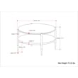 Pemberly Row 30 inch Wide Metal Coffee Table in White/Natural