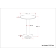 Pemberly Row Modern 16 inch Wide Metal Marble Side Table in White