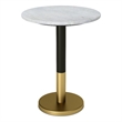 Pemberly Row Modern 16 inch Wide Metal Marble Side Table in White