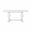 Pemberly Row Modern Pine Wood Dining Table in Distressed White