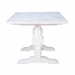 Pemberly Row Modern Pine Wood Dining Table in Distressed White