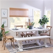 Pemberly Row Modern Pine Wood Dining Table in Distressed White