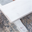 Pemberly Row Modern Pine Wood Dining Table in Distressed White