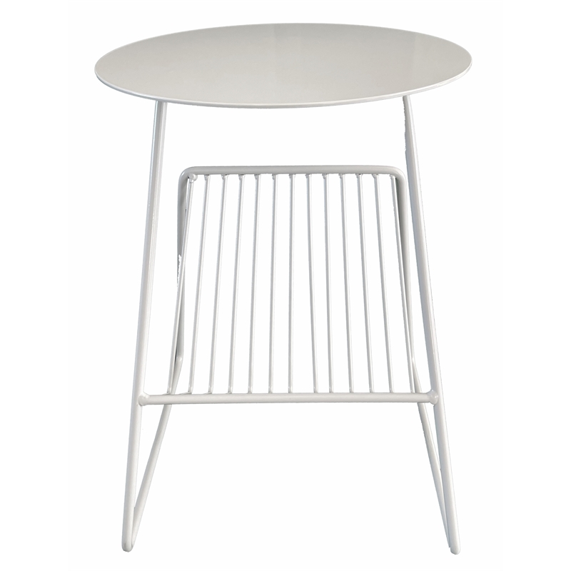 Pemberly Row Modern / Contemporary Magazine Table White Metal