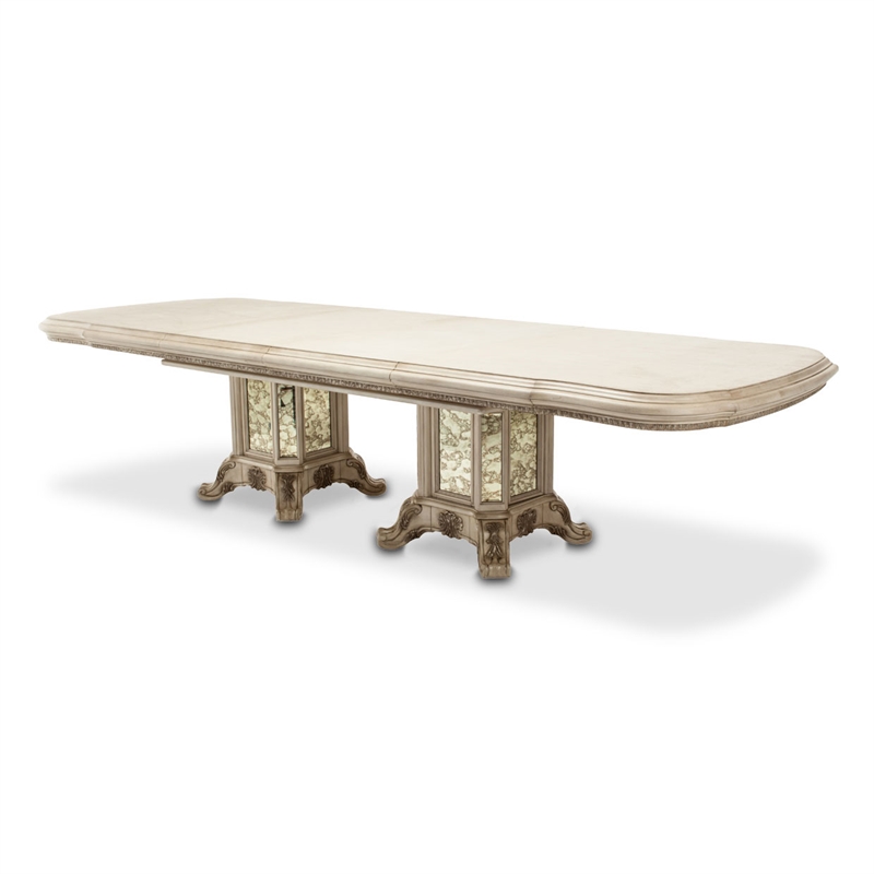 Pemberly Row Contemporary Rectangular Wood Dining Table - Ivory