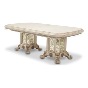 Pemberly Row Contemporary Rectangular Wood Dining Table - Ivory